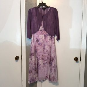 Connected apparel lavender floral dress size 12